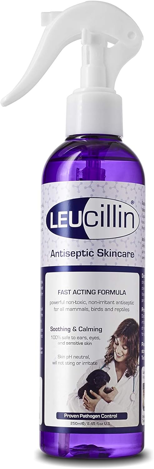 A photograph of a 250ml spray bottle of Leucillin